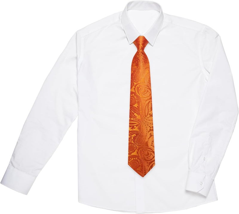 DiBanGu Boys Adjustable Tie and Pocket Square Pre-tied Zipper Necktie for Kids Wedding Party Graduation School Uniforms - Image 4